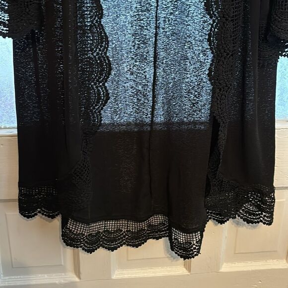 Spadehill Women’s Black Mesh and Lace Swim suit kimono style coverup size XL - Picture 4 of 6